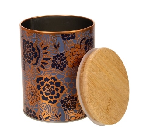 Recipient cu capac, Classic Copper, Creaciones Meng, 11x14 cm, metal/bambus