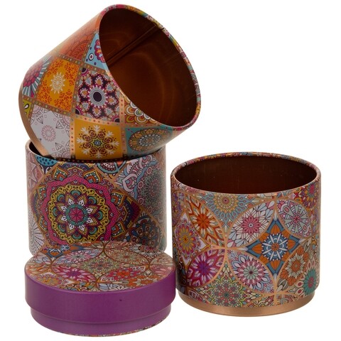 Cutie cu 3 compartimente, Dancy Flower, Creaciones Meng, 8.5x22 cm, metal