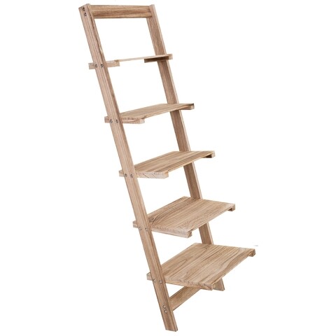 Etajera tip scara, Creaciones Meng, 41x30x130 cm, lemn de paulownia