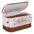 Set 2 cutii pentru accesorii de cusut, Welcome, Creaciones Meng, 33x20 cm, bambus/ratan