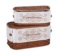 Set 2 cutii pentru accesorii de cusut, Welcome, Creaciones Meng, 33x20 cm, bambus/ratan