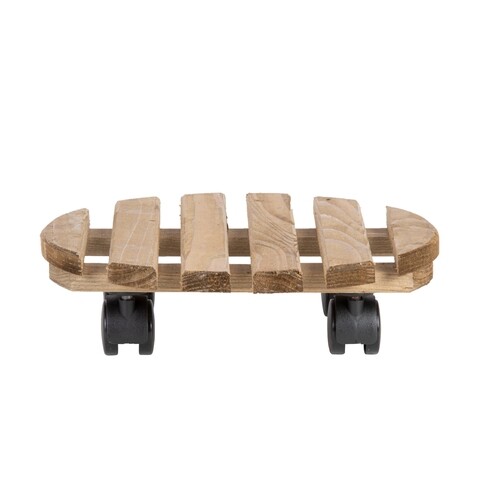 Suport mobil pentru plante in ghiveci, Esschert, 29 x 29 x 8.4 cm, lemn/PP/PA