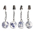 Set 4 greutati pentru fata de masa, Esschert, Aged, 3.2 x 10.5 cm, ceramica/metal, multicolor