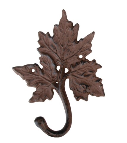 Agatatoare/cuier, Esschert, Leaf A, 6.2 x 14.6 x 19.3 cm, fier forjat