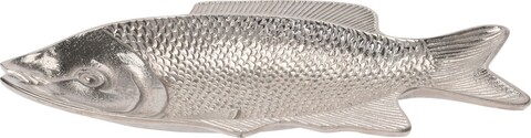 Platou Fish, 40x23x4 cm, aluminiu, argintiu