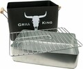 Gratar dreptunghiular Grill King, 32x20x20 cm, zinc, negru