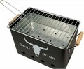 Grill King téglalap alakú grill, 32x20x20 cm, horgany, fekete