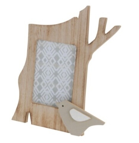 Rama foto Bird, 21.5x13x17 cm, lemn, gri