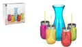 Set pentru bauturi Rainbow, 5 piese, sticla, multicolor