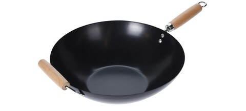 Wok Excellent Houseware, Ø34.5 cm, otel, negru