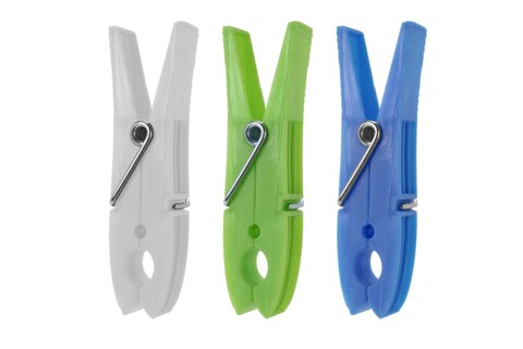 24 db horogkészlet, 8x1,2x0,9 cm, polipropilén, fehér / zöld / kék