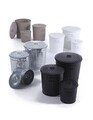Cos de gunoi, London, Bizzotto, zinc, finisaj lucios, 7 L, alb