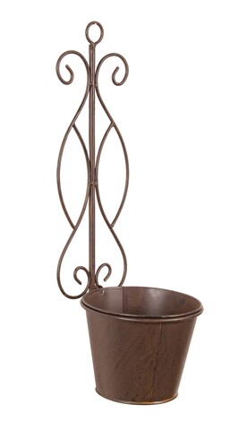 Ghiveci de perete Melanie, Bizzotto, 15.5 x 20 x 47 cm, otel, maro