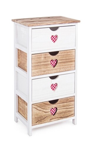 Comoda Chalet, Bizzotto, 40 x 29 x 73 cm, lemn de paulownia