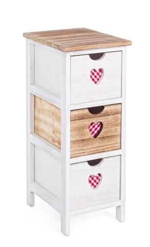 Comoda Chalet, Bizzotto, 26 x 32 x 63 cm, lemn de paulownia