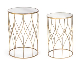 Auriu, Set 2 masute Ø38x56 cm