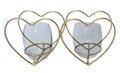 Suport pentru lumanari, Heart, Mauro Ferretti, 2 lumanari, 27.5x12.5 cm, fier/sticla