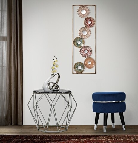 Gliss B Fali dekoráció, Mauro Ferretti, 31x2.5x90 cm, vas, aranyszín/piros