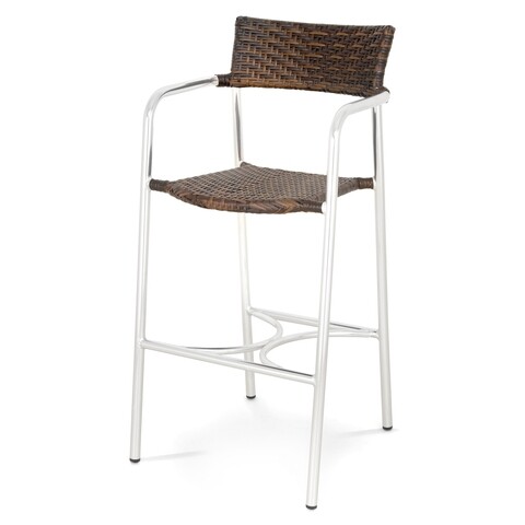 Scaun bar pentru exterior, Cosmopolis, 56x57x112 cm, maro