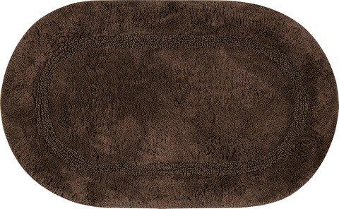 Covoras pentru baie, Olivo Tappeti, Ariel, 50 x 90 cm, 100% bumbac, maro inchis