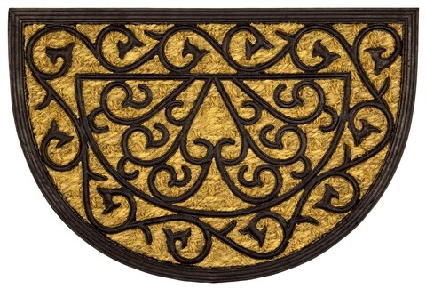 Covoras de intrare, Olivo Tappeti, Promo Mezzaluna 4, Lines, 40 x 60 cm, cauciuc/fibra cocos, maro/negru