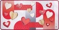 Covor pentru bucatarie, Olivo Tappeti, Miami 3, Red Hearts, 40 x 60 cm, poliester, multicolor