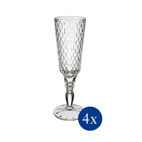 Set 4 pahare de sampanie, Villeroy & Boch, Boston Flare, 175 ml, sticla cristal
