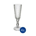 Set 4 pahare de sampanie, Villeroy & Boch, Boston Flare, 175 ml, sticla cristal