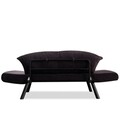 Canapea extensibila Genzo, Futon, 2 locuri, 177x81x87 cm, metal, negru