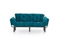 Canapea extensibila Nitta Triple, Futon, 3 locuri, 225x70 cm, metal, petrol verde