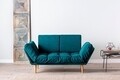 Canapea extensibila Nina Daybed, Futon, 3 locuri, 200x70 cm, metal, verde petrol