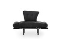 Fotoliu extensibil Nitta Single, Futon,135x70 cm,metal, negru