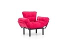 Fotoliu extensibil Nitta Single, Futon,135x70 cm,metal, fucsia