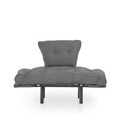 Fotoliu extensibil Nitta Single, Futon,135x70 cm,metal, gri