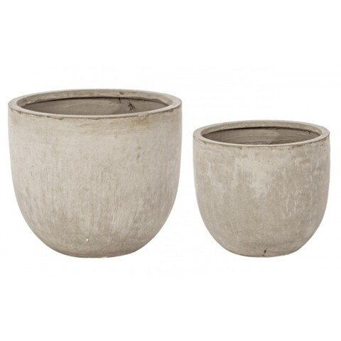 Sand Small Round 2 db Virágcserép, Bizzotto, 40x33 cm, agyag