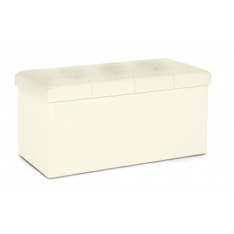 Bancheta cu spatiu pentru depozitare, Magda, Bizzotto, 76x38x38 cm, MDF/PVC, ivoriu