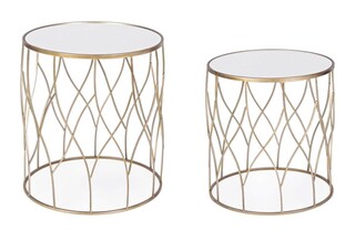 Auriu, Set 2 masute Ø48x51 cm