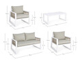 Set mobilier de gradina 4 piese, Captiva, Bizzotto, alb