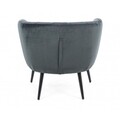 Fotoliu, Avril, Bizzotto, 78x71x69 cm, otel/catifea, gri