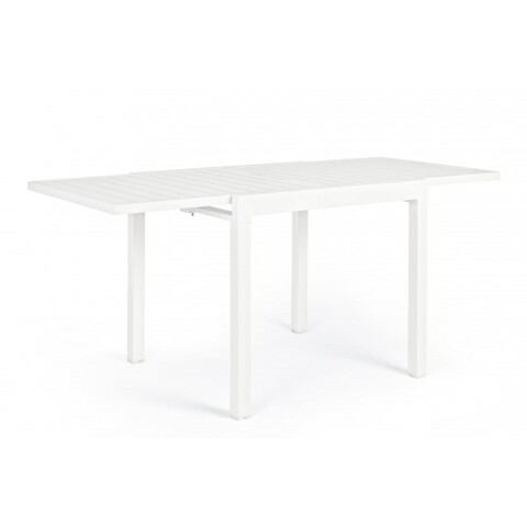 Masa extensibila pentru gradina Pelagius, Bizzotto, 83-166 x 80 x 75 cm, aluminiu, alb