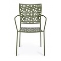 Scaun pentru gradina, Kelsie, Bizzotto, 54x55x89 cm, otel, verde