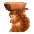 Decoratiune de gradina si hranitor pasari, Esschert, Squirrel, 10 x 18.5 x 20.5 cm, polirasina, maro