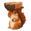 Decoratiune de gradina si hranitor pasari, Esschert, Squirrel, 10 x 18.5 x 20.5 cm, polirasina, maro