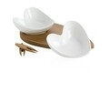 Set pentru aperitive 5 piese, Heart, Brandani, 21x12x5 cm, portelan/bambus