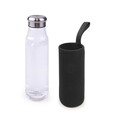 Sticla cu husa termoizolanta, Iris Barcelona, 550 ml, sticla borosilicata/neopren, negru