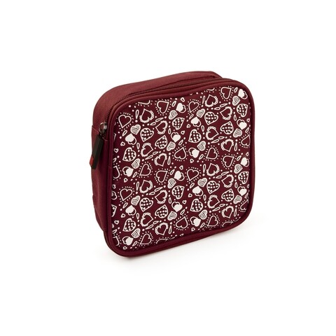 Geanta termoizolanta pentru sandwich Fun, Iris Barcelona, 16.5x16.5x5 cm, poliester, bordo