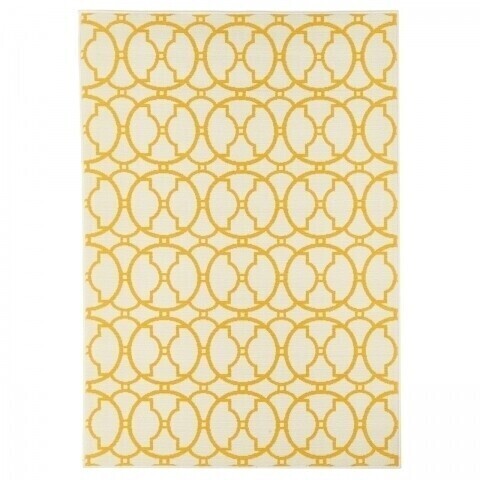 Covor indoor outdoor Interlaced Ivory, Floorita, 133 x 190 cm, polipropilena, crem/portocaliu