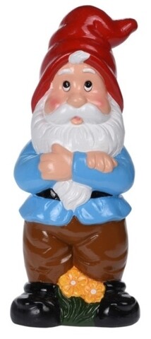 Decoratiune Dwarf with flower, 17x12x40 cm, ceramica, multicolor