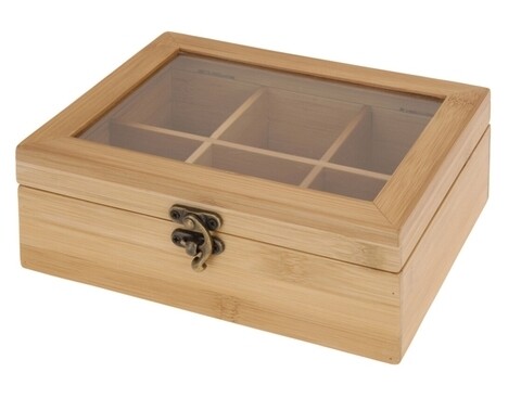 Bambusz teásdoboz, 21x16x7,8 cm, bambusz