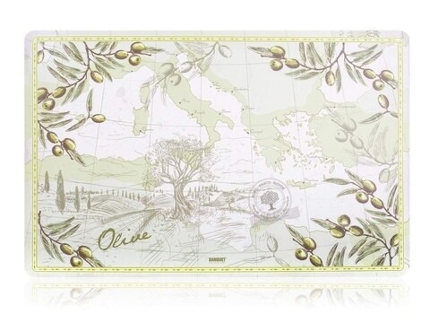 Olajbogyós tányértartó, bankett, 43x28 cm, műanyag